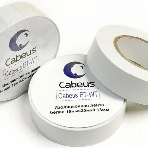 Изолента Cabeus ET-WT дл.2000мм ш.19мм белый
