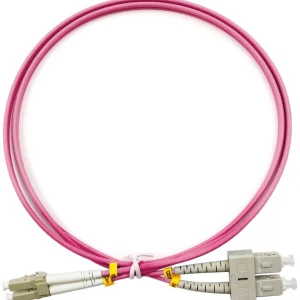 Патч-корд Cabeus FOP-50-OM4-LC-SC-1M 2x50/125 OM4 LC дуплекс-SC дуплекс 1м LSZH фиолетовый
