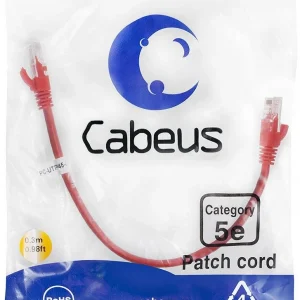 Патч-корд Cabeus PC-UTP-RJ45-CAT.5E-0.3M-RD U/UTP RJ-45 вил.-вилка RJ-45 кат.5E 0.3м красный ПВХ