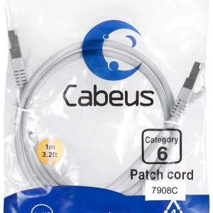 Патч-корд Cabeus PC-FTP-RJ45-CAT.6-1M-LSZH F/UTP RJ-45 вил.-вилка RJ-45 кат.6 1м серый LSZH