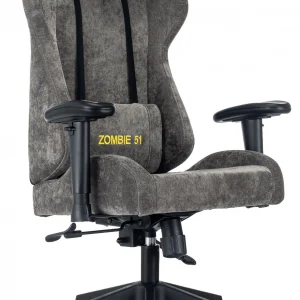 Кресло игровое Zombie 51 серый Light-19 крестов. пластик