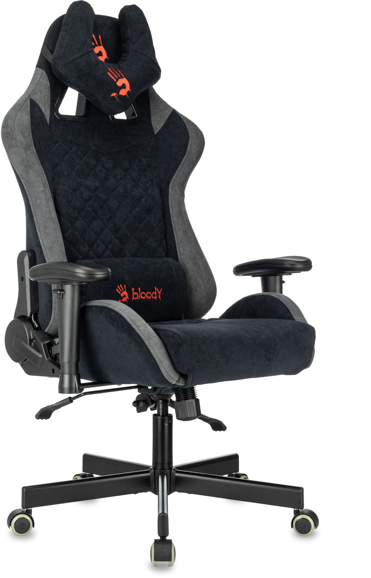 Кресло игровое A4Tech Bloody GC-580 черный/серый искусственная замша