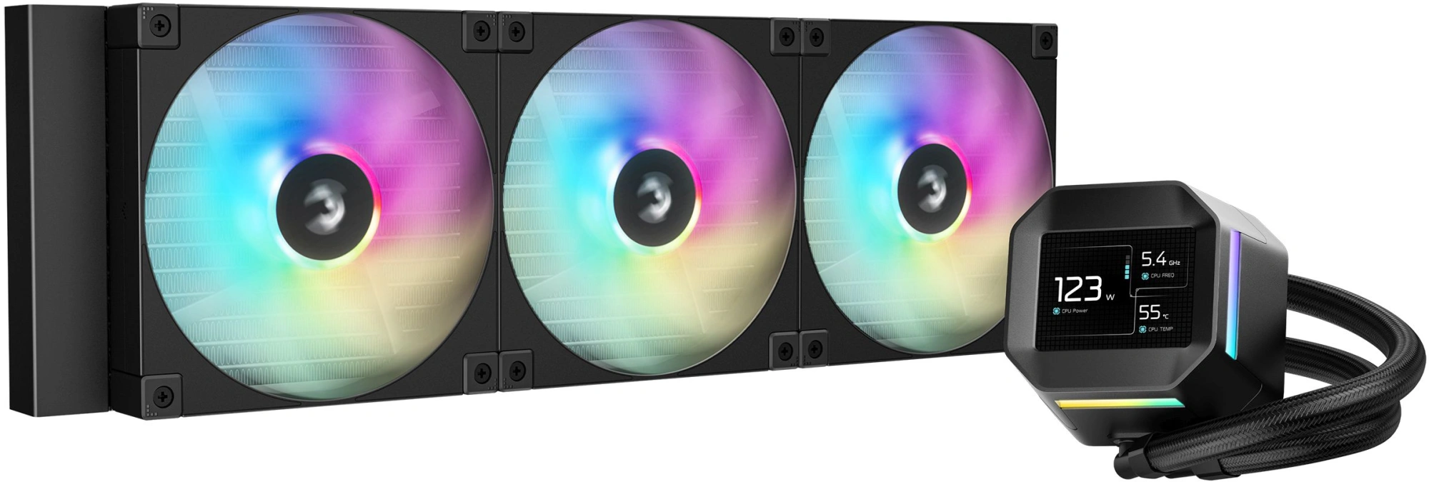 Система водяного охлаждения Deepcool LM420 Soc-AM5/AM4/1200/1700/1851 черный 4-pin 19-36dB Al LCD 1729gr Ret (R-LM420-BKDMMC-1)