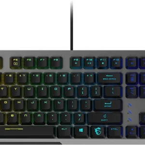 Клавиатура MSI STRIKE 600 Silent механическая серый/черный USB Multimedia for gamer LED (подставка для запястий) (S11-04RU256-CLA)