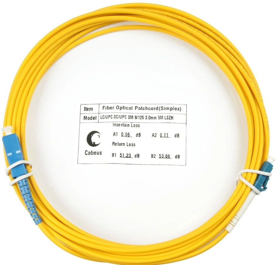 Cabeus FOP(s)-9-LC-SC-15m Шнур оптический simplex LC-SC 9/125 sm 15м LSZH