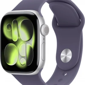 Смарт-часы Apple Watch Series 11 A3331 42мм корп.серебристый Sport Band рем.фиолетовый разм.брасл.:M/L (MEU74X/A)