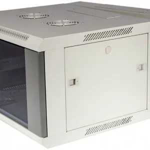Шкаф коммутационный Lanmaster (TWT-CBW3G-18U-6X6-GY) настенный 18U 600x600мм пер.дв.стекл задн.дв.спл.стал.лист 2 бок.пан. 60кг серый 441мм 902мм IP20