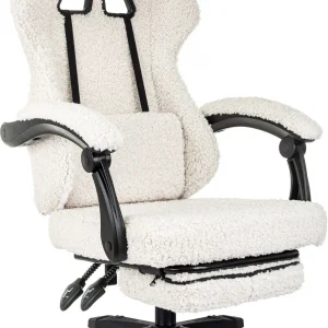 Кресло игровое Knight Lord/F молочный Camby 01 крестов. пластик подст.для ног