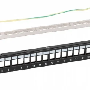 Патч-панель наборная NTSS NTSS-RP-PM-1U-24-KJ-R 19" 1U 24xKeystone UTP/FTP