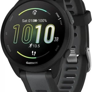Смарт-часы Garmin Forerunner 165 AMOLED корп.черный рем.черный/серый (010-02863-20)
