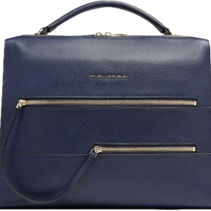 Деловая сумка женская Piquadro Patricia CA6774W140/BLU с отделением для ноутбука 14" темно-синяя натур.кожа