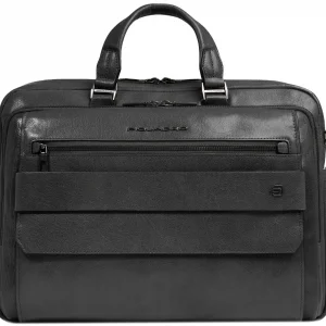 Деловая сумка мужская Piquadro Solm CA7025S141/N с отделением для ноутбука 14" черная натур.кожа