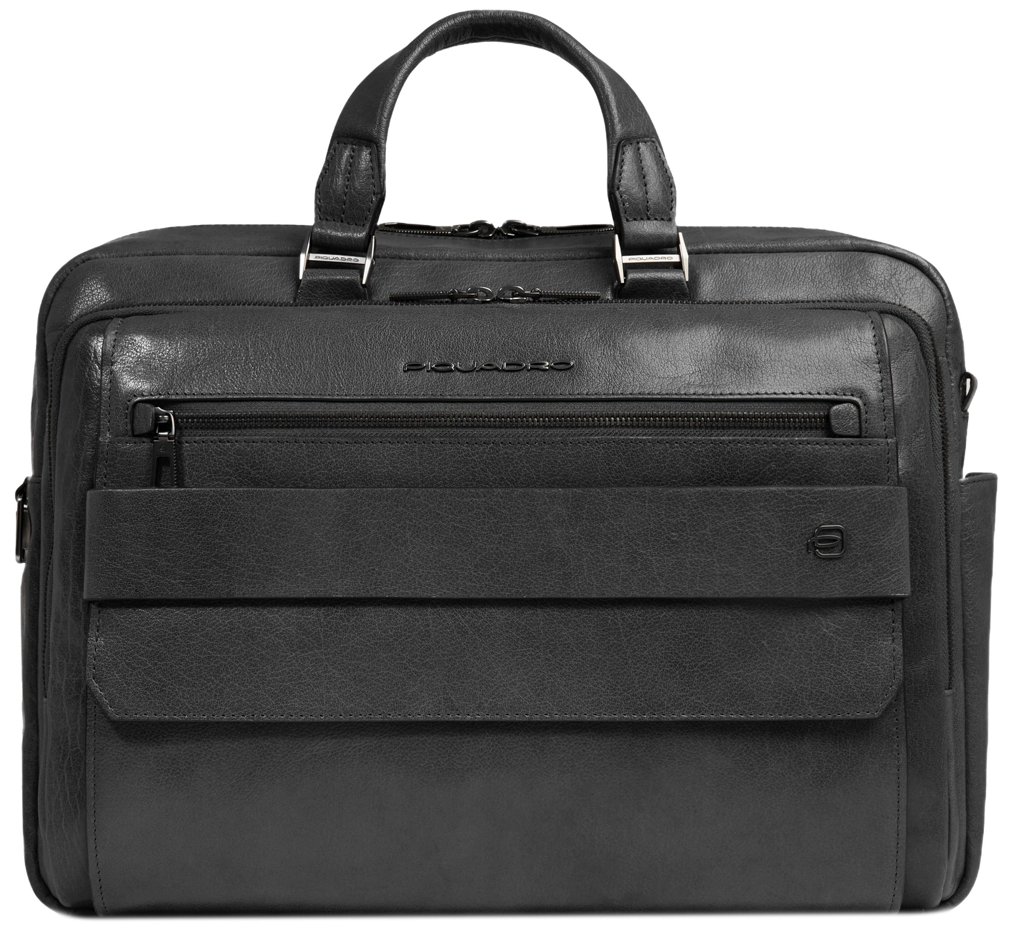 Деловая сумка мужская Piquadro Solm CA7025S141/N с отделением для ноутбука 14" черная натур.кожа