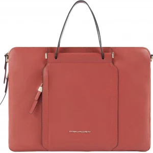 Деловая сумка женская Piquadro Circle CA4021W92/ARTM с отделением для ноутбука 15.6" терракотовая/кофейная натур.кожа