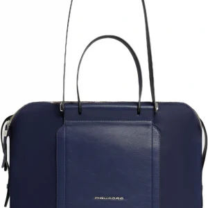 Деловая сумка женская Piquadro Lyra BD4574W92T/BLU с отделением для ноутбука 14" темно-синяя натур.кожа/нейлон