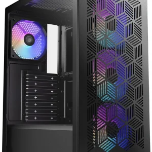 Корпус Azza AEROHEX черный без БП ATX 4x120mm 1xUSB2.0 1xUSB3.0 audio bott PSU