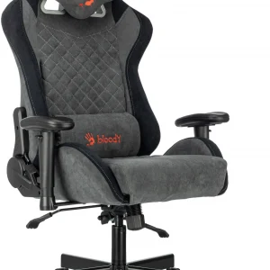 Кресло игровое A4Tech Bloody GC-580 серый/черный искусственная замша с подголов. крестов.