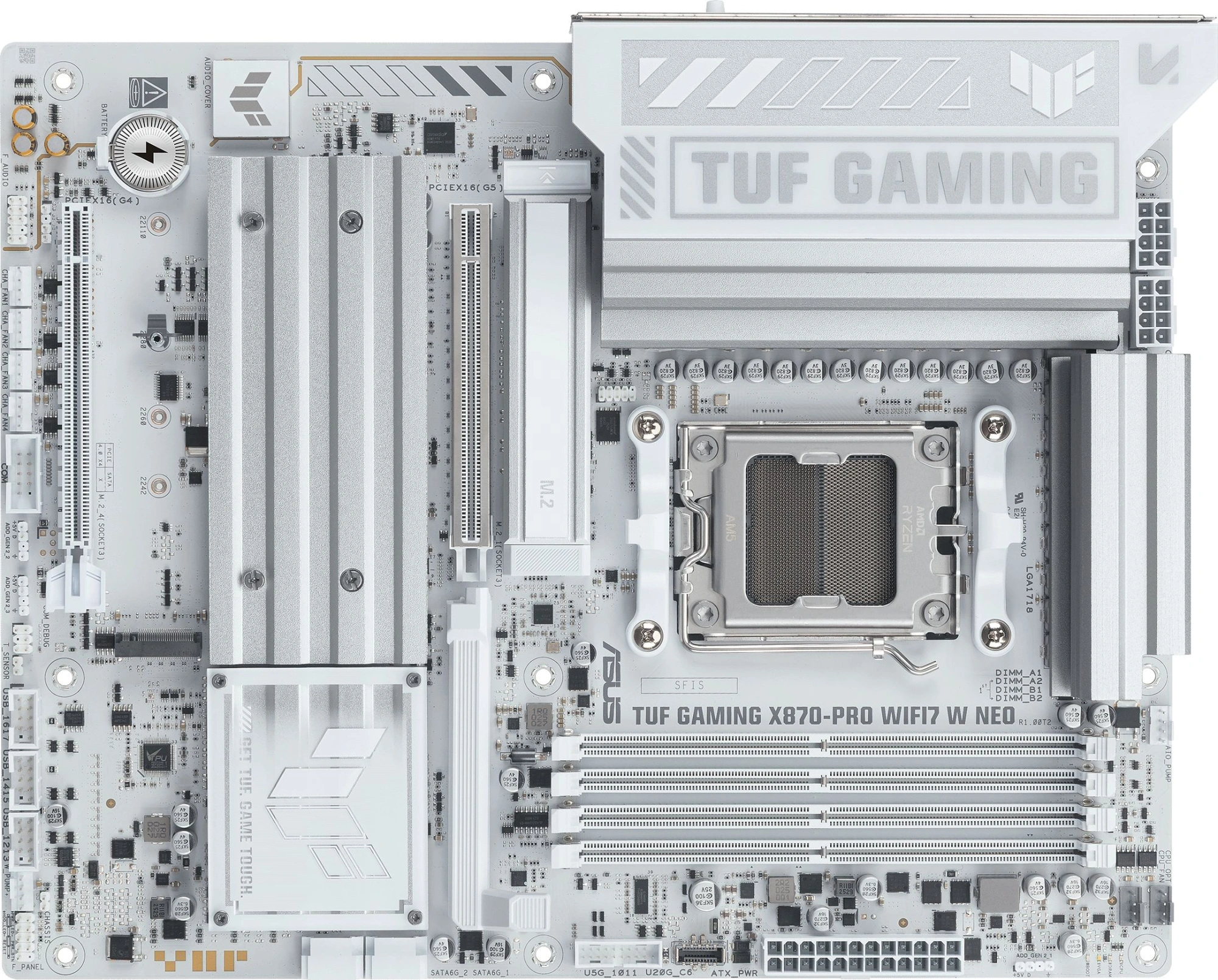 Материнская плата Asus TUF GAMING X870-PRO WIFI7 W NEO Socket AM5 AMD X870 4xDDR5 ATX AC`97 8ch(7.1) 5Gigabit RAID+HDMI