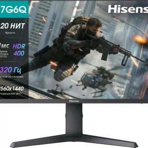 Монитор Hisense 27" 27G6Q PRO черный IPS LED 16:9 HDMI матовая HAS Piv 1000:1 320cd 89гр/89гр 2560x1440 320Hz FreeSync Premium DP QHD 5.5кг