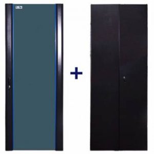Комплект дверей TWT (TWT-CBB-DR47-6x-S-G1) 47U. 600 мм. черный. передняя - стекло. задняя - металл