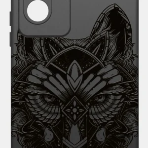 Чехол (клип-кейс) BoraSCO для Tecno Camon 18 Premier ArtWorks черный/рисунок (51141)