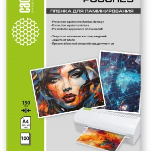 Пленка для ламинирования Cactus 150мкм A4 (100шт) глянцевая 216x303мм CS-LPGА4150100