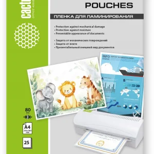 Пленка для ламинирования Cactus 80мкм A4 (25шт) матовая 216x303мм CS-LPMА48025