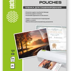 Пленка для ламинирования Cactus 125мкм A4 (25шт) матовая 216x303мм CS-LPMА412525