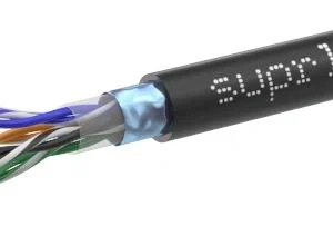 Кабель сетевой информационный Suprlan Median 01-1034-1 кат.5E F/UTP 4 пары 24AWG PVC внешний 305м черный