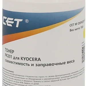 Тонер Cet PK201 OSP0201Y-100 желтый бутылка 100гр. для принтера Kyocera ECOSYS P6030cdn/M6026cdn