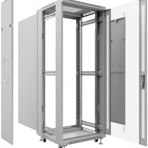 Шкаф коммутационный Cabeus (SH-05C-18U60/80) напольный 18U 600x800мм пер.дв.стекл металл 800кг серый 700мм 988мм IP20 сталь
