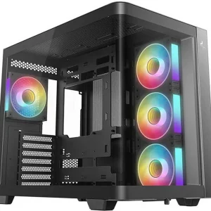 Корпус Deepcool CG530U 4F черный без БП ATX 10x120mm 4x140mm 1xUSB2.0 audio bott PSU