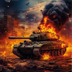 Коврик для мыши Cactus Burning tank рисунок 300x250x3мм (CS-MPC-D04M)