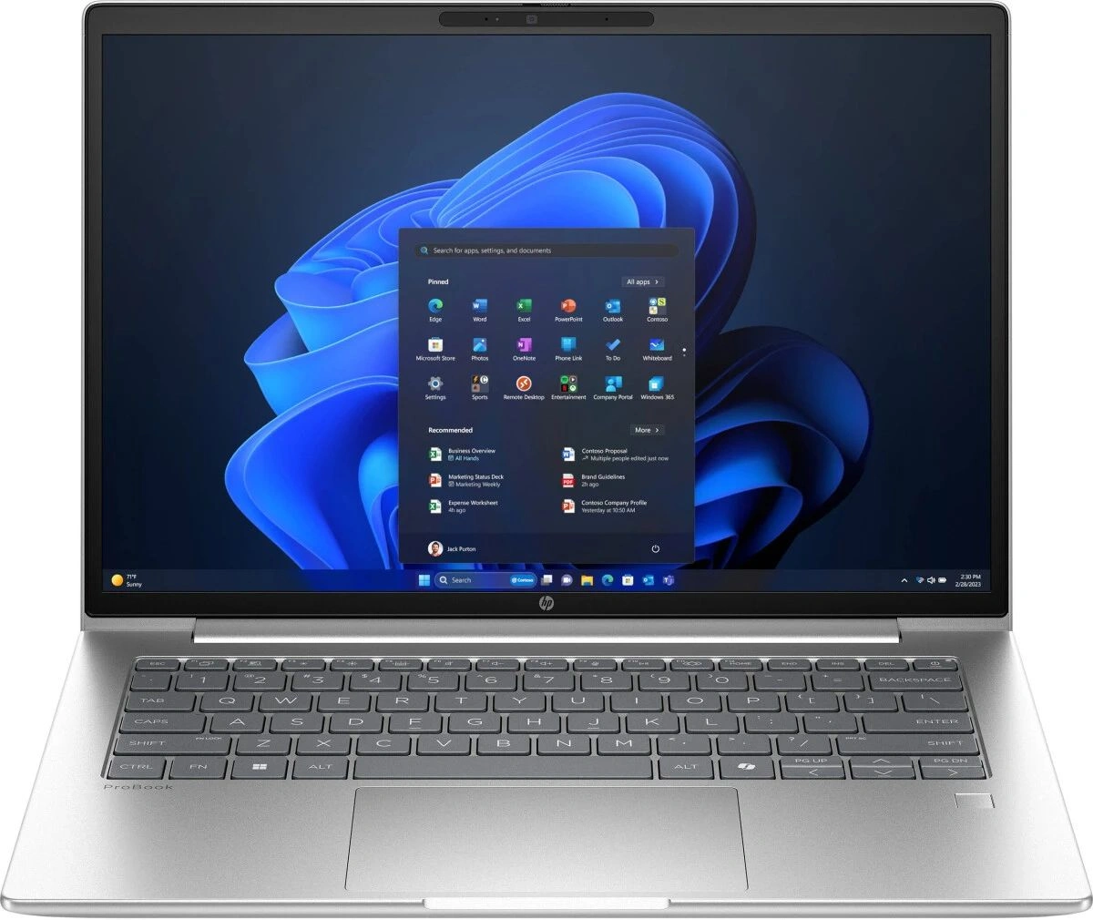 Ноутбук HP ProBook 4 G1a Wolf Pro Ryzen 7 250 16Gb SSD512Gb AMD Radeon Graphics 780M 14" WUXGA (1920x1200)/ENGKBD Windows 11 Pro silver WiFi BT Cam (BM2B2UT)