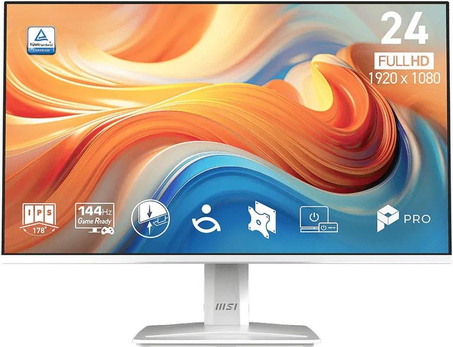 Монитор MSI 23.8" Pro MP243W E14 белый IPS LED 4ms 16:9 HDMI M/M 1500:1 300cd 178гр/178гр 1920x1080 144Hz DP FHD 2.95кг