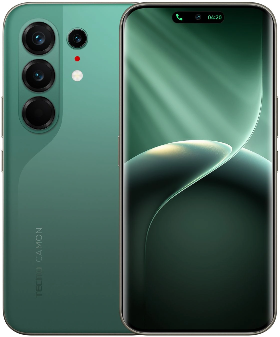 Смартфон Tecno Camon 50 Ultra 5G 256Gb 12Gb зеленый моноблок 3G 4G 2Sim 6.78" 1208x2644 Android 16 50Mpix 802.11 a/b/g/n/ac/ax NFC GPS GSM900/1800 GSM1900 Protect FM