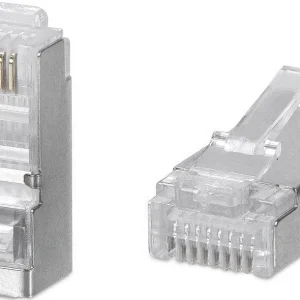 Cabeus 8P8C-SH-FC Коннектор RJ-45 быстрой установки под витую пару, категория 5e, экранированный, универсальный (для одножильного и многожильного кабеля) для проводников с толщиной по изоляции до 1,05