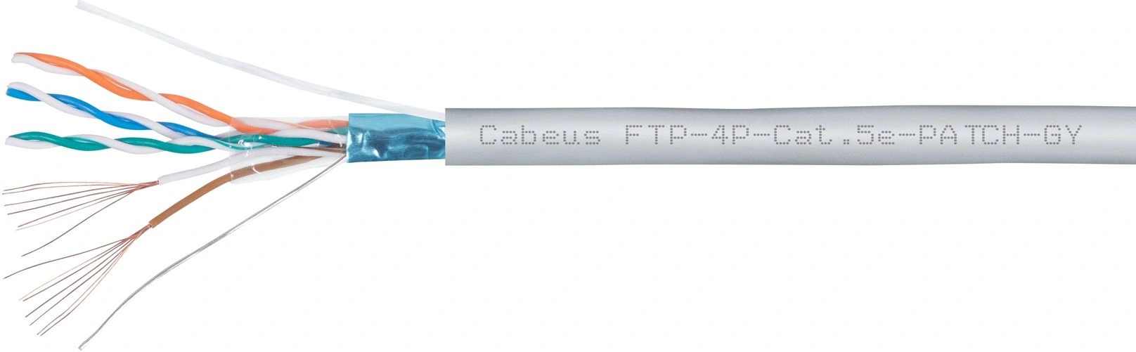 Кабель информационный Cabeus FTP-4P-CAT.5E-PATCH-GY кат.5E F/UTP 4 пары 0.55AWG PVC внутренний 305м серый