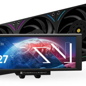 Система водяного охлаждения Thermalright Trofeo Vision 360 ARGB Soc-AM5/AM4/1200/1700/1851 черный 4-pin 28.1dB Al LCD Ret (T-VISION-360-BL-ARGB)