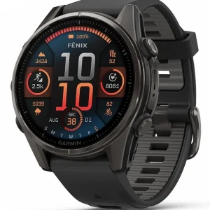 Смарт-часы Garmin Fenix 8 43мм 1.3" AMOLED корп.черный рем.черный разм.брасл.:108-182мм (010-02903-21)