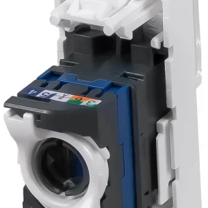 Вставка Cabeus KJ-RJ45-CAT.6-180T-FP-L-22,5 установочная Keystone 1xRJ45 ABS пластик белый