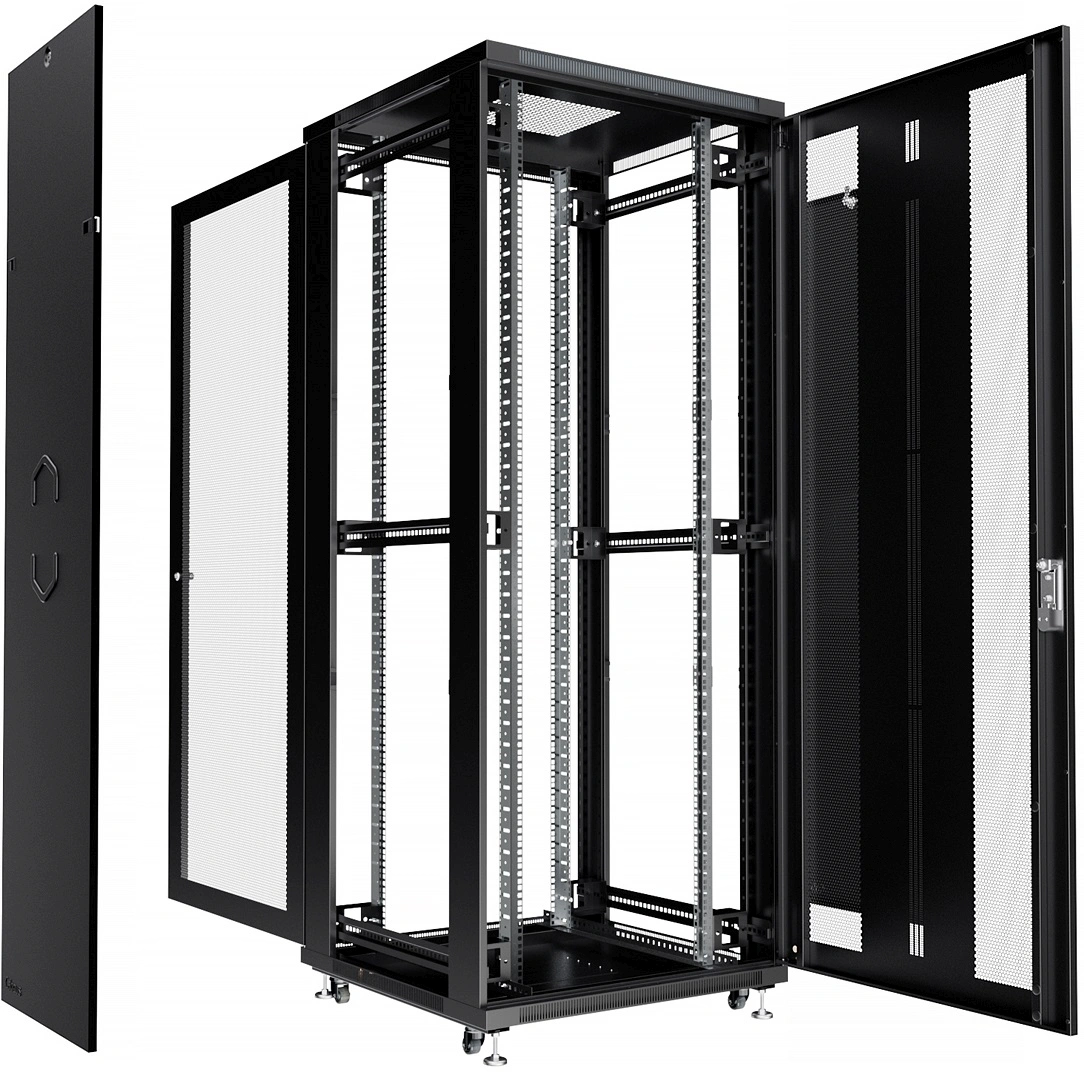 Шкаф серверный Cabeus (ND-05C-47U80/100-BK) напольный 47U 800x1000мм пер.дв.перфор. задн.дв.перфор. 800кг черный 900мм IP20