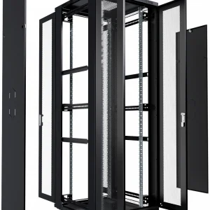 Шкаф серверный Cabeus (ND-05C-42U80/120-BK) напольный 42U 800x1200мм пер.дв.перфор.2ств. задн.дв.перфор.2-хст. 800кг черный 1102мм 2055мм IP20 сталь