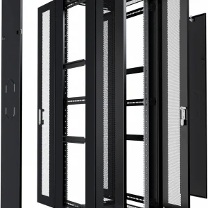 Шкаф серверный Cabeus (ND-05C-42U60/120-BK) напольный 42U 800x1200мм пер.дв.перфор.2ств. задн.дв.перфор.2-хст. 800кг черный 1100мм 2055мм IP20 сталь