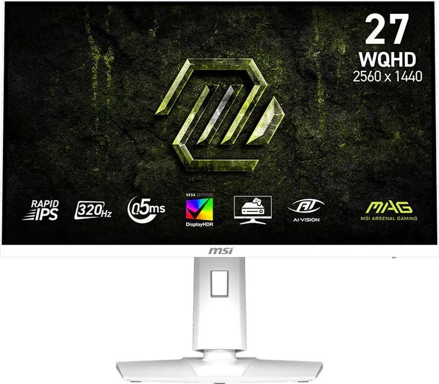 Монитор MSI 27" Mag 274QRFW X32 белый IPS LED 16:9 HDMI матовая HAS Piv 300cd 178гр/178гр 2560x1440 320Hz DP WQ 6.7кг
