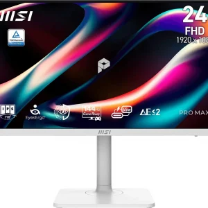 Монитор MSI 23.8" Pro MAX MAX 241PHW E14 белый IPS LED 4ms 16:9 HDMI матовая HAS Piv 1500:1 300cd 178гр/178гр 1920x1080 144Hz VGA DP FHD USB 3.3кг