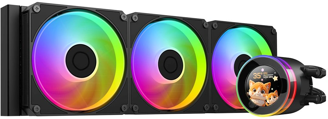 Система водяного охлаждения ID-Cooling SL360 V2 ARGB Soc-AM5/AM4/1200/1700/1851 черный 4-pin 14-30dB Al+Cu LCD 350W Ret