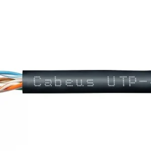 Кабель информационный Cabeus UTP-4P-CAT.5E-SOLID-LSZH-BK кат.5E U/UTP 4 пары LSZH внутренний 305м черный