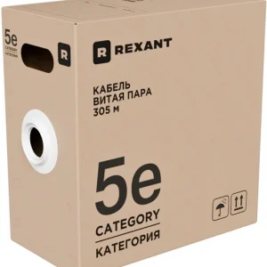 Кабель информационный Rexant 01-0045-R кат.5E U/UTP 4 пары PE 305м черный