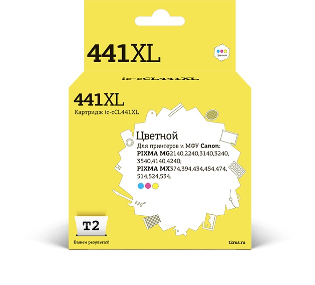 Картридж струйный T2 IC-CCL441XL CL-441 XL CL-441 XL многоцветный для Canon MG2140/3140/3540/MX394/434/474